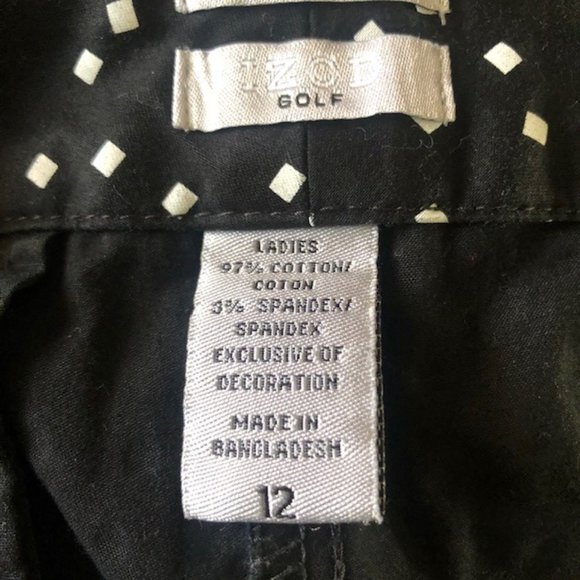 Izod Golf Shorts Womens Size 12 Black - Picture 3 of 5